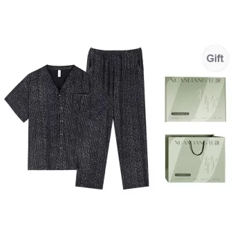 Xuan Liang Pajama Set Men's Gift Box Set Elegant Black