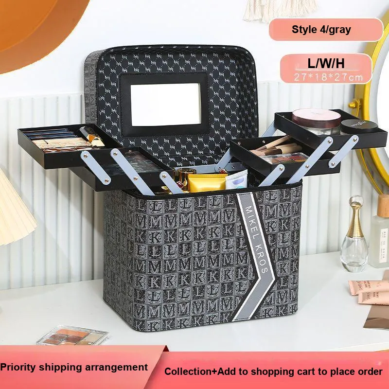 MUYAXUAN Multi Layer Large Capacity Makeup Case Travel Portable Cosmetics Storage-7
