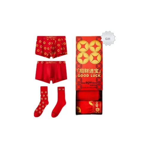 DearBoyFriend Wealth And Treasure Series Красный Мужской Подарочный Набор Нижнего Белья