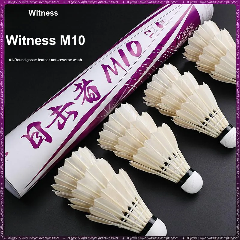 WITESS 12 Pack Goose Feather Shuttlecocks-2