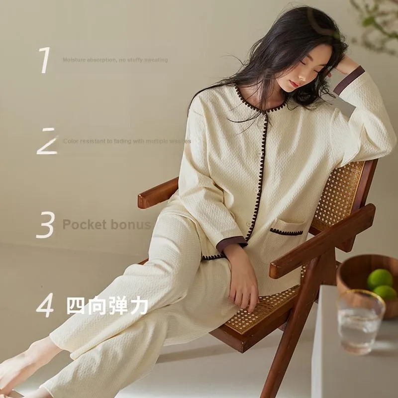 Xuan Liang Pajama Set Women's Cream White-2