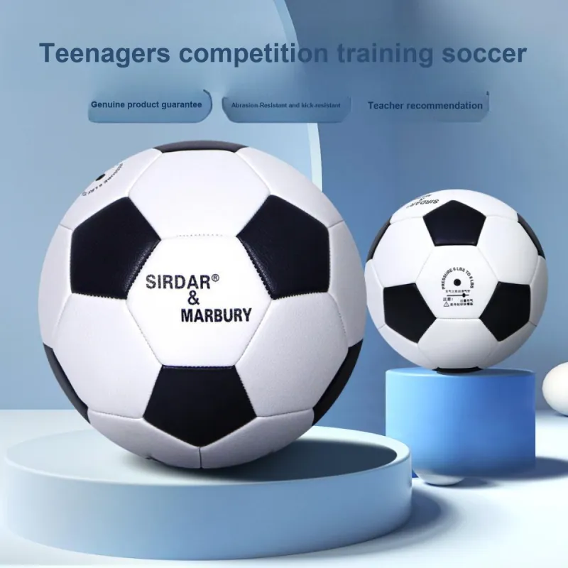 SIRDAR Size 4 5 Size Soccer PVC Machine Stitched Soccer Ball Unisex Black White-3
