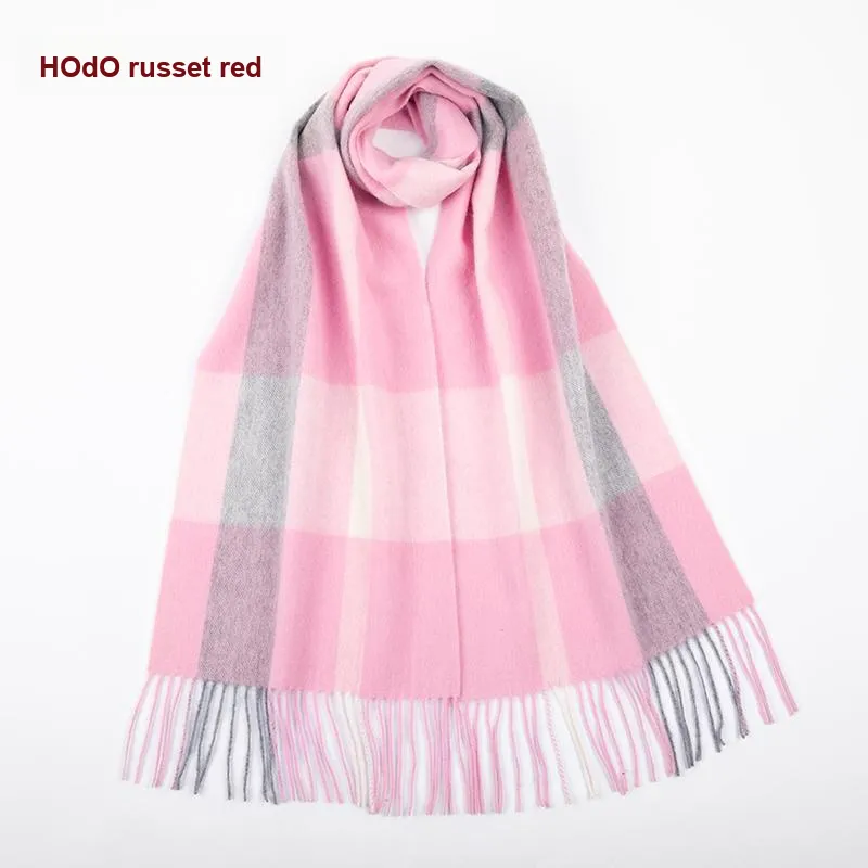 Red Bean 100% Wool Knit Scarves Women's-1