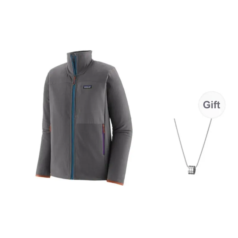 Patagonia Jackets Coats Men's Forged Grey With Free Necklaces-0
