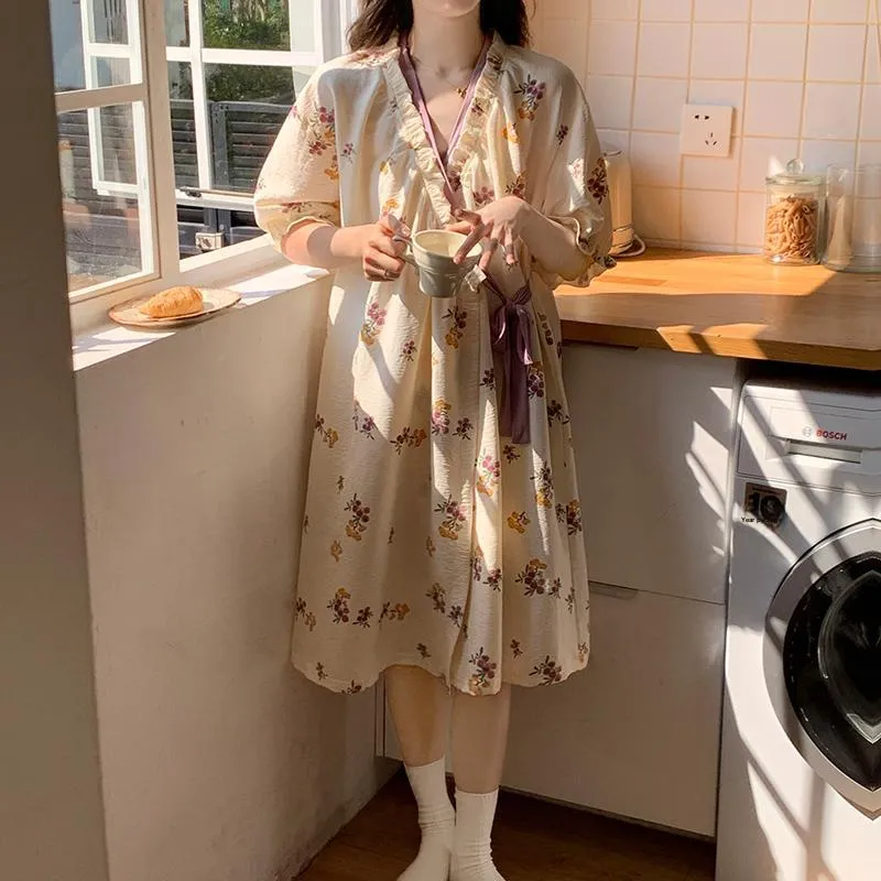 OUSHIBO Pajama Robe Women's Image Color-5