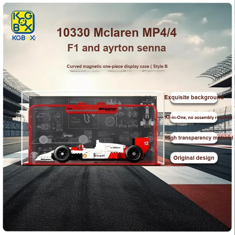 KGBOX ICONS10330 McLaren MP4/4F1 With Ayrton Senna Racing Display Case Model Accessories-13