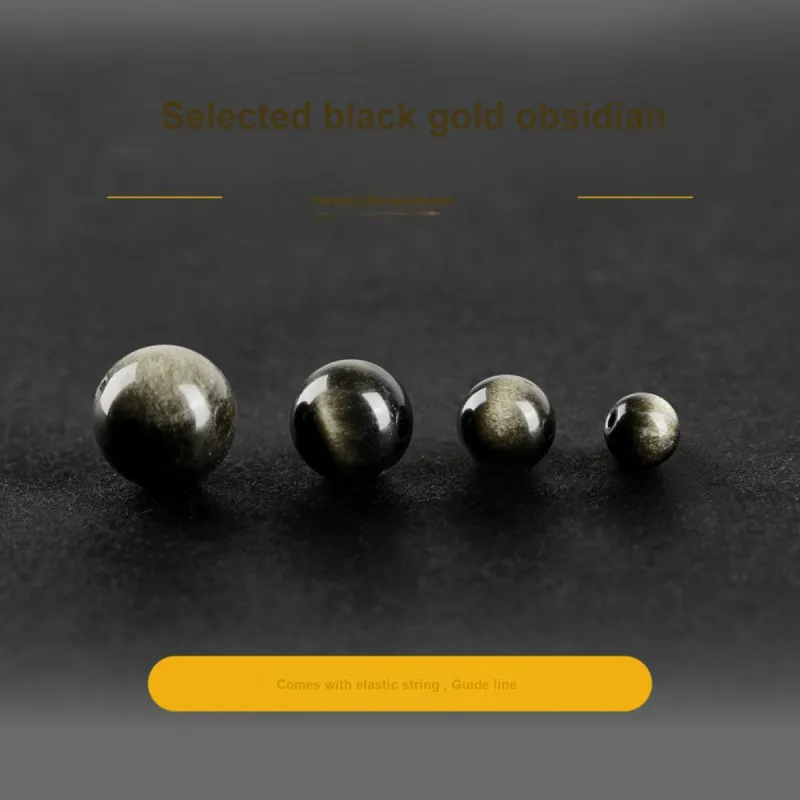 JITAIXIANG Processing Obsidian Bead Unisex-2
