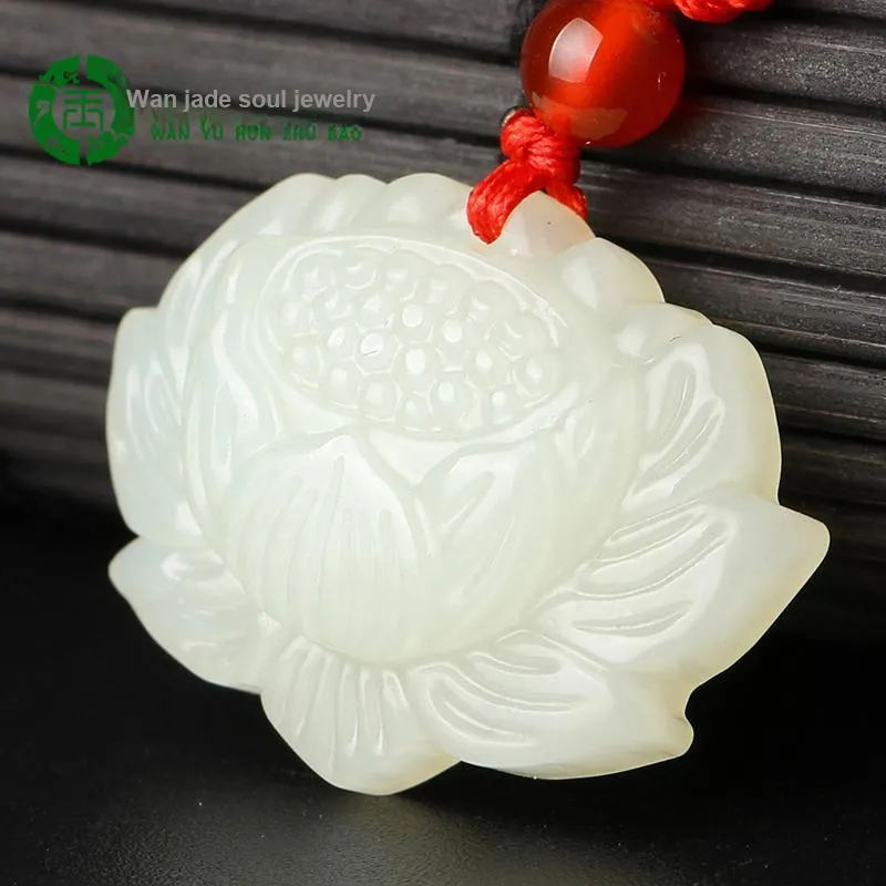 WANYUHUN Hetian Jade Pendants White Jade Unisex-2