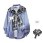 Sapphire Blue+Black White[Shawl]