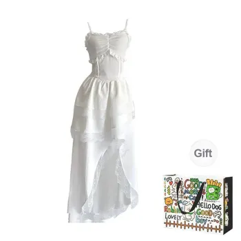 Dippanis Slip Dresses Women's White Shopping Bag