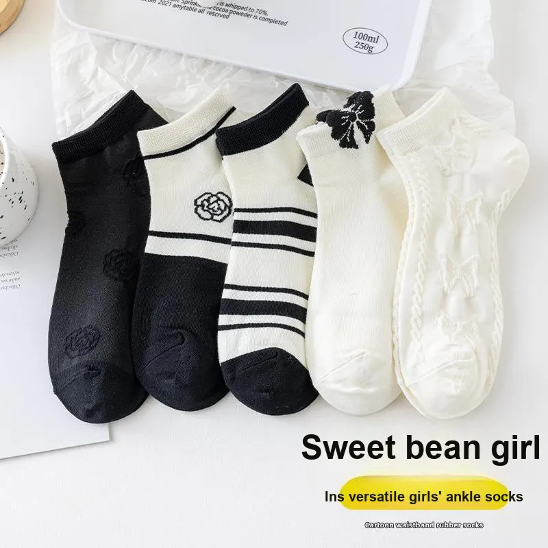 XIA.WA.ZHI.XIU Ankle Socks Women's Box 5 Pack-4