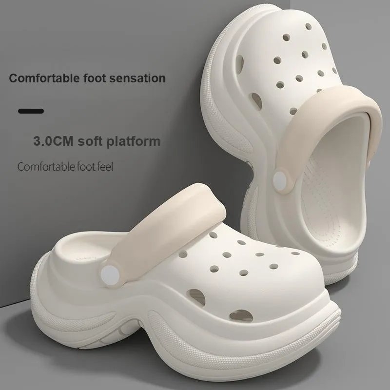 ECAC Closed Toe Slippers Clogs For Women's Summer, Breathable, Lazy Platform, Slip Resistant Beach Sandals-9