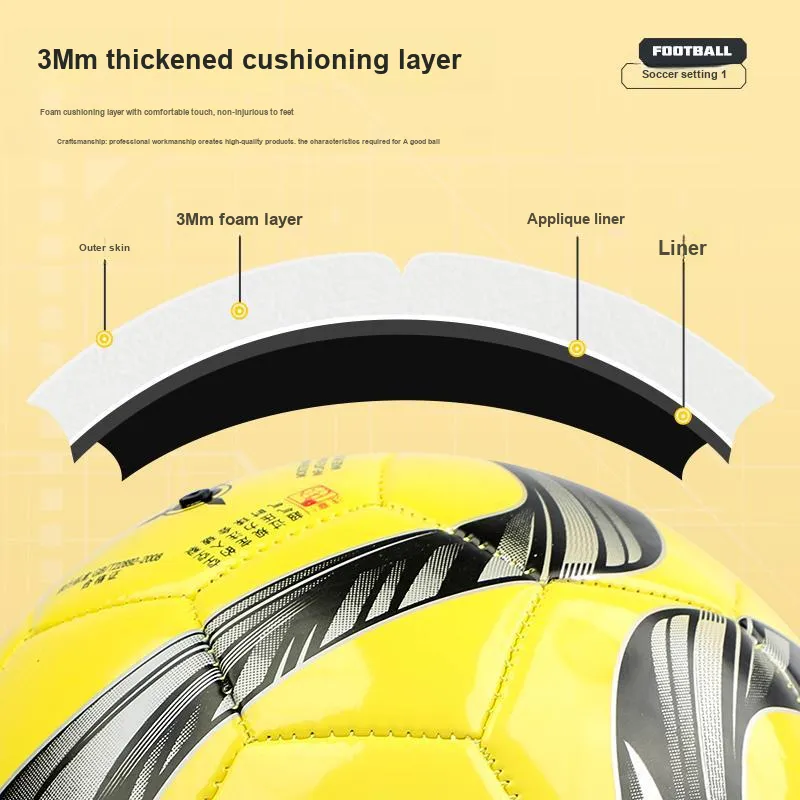 WITESS No. 3/4/5 Training Soccer PVC Machine Stitched Soccer Ball Unisex-49