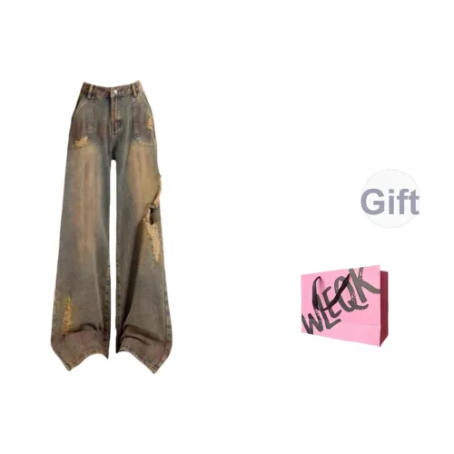 CTRTRC Винтажный синий цвет женские джинсы