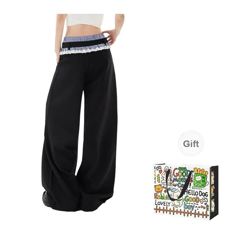 OURUOKE Casual Pants Women's Black-1