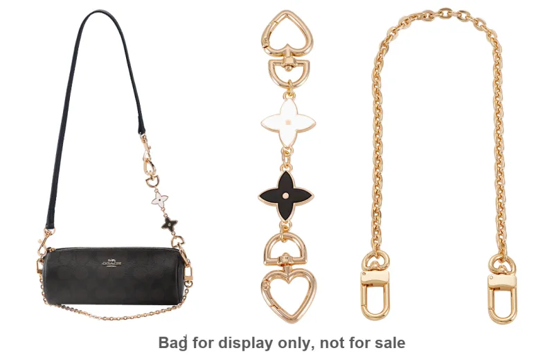 Lan Bao Fan Metal Shoulder Strap, Bag Accessory Women's Gold Tone-12