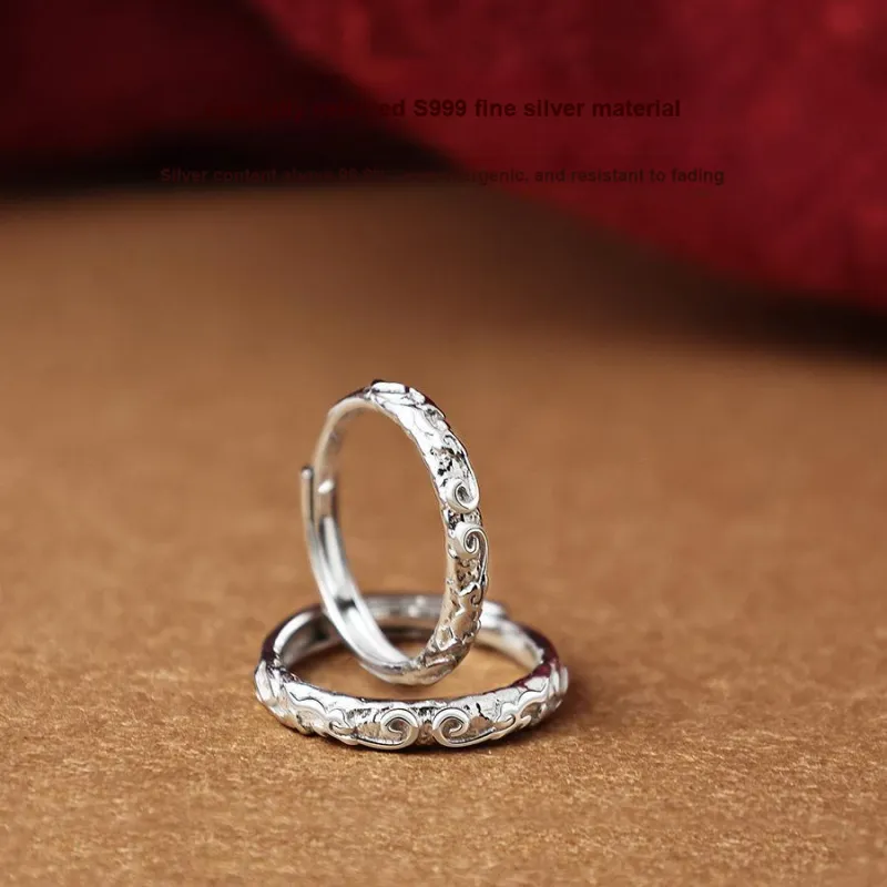 NIANNIANXI S999 Fine Silver Rings Unisex-3
