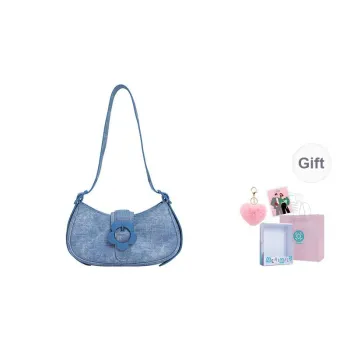 MERIMIES PU Leather Artificial Leather Daisy Flowers Shoulder Bag Shoulder Bag Handbag Medium Size Women's Denim Blue