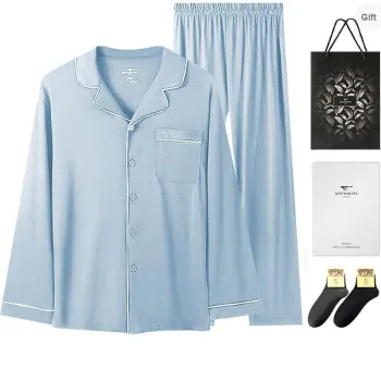 SEPTWOLVES Pajama Set Fall And Winter Men's Gift Box Set+Shopping Bag