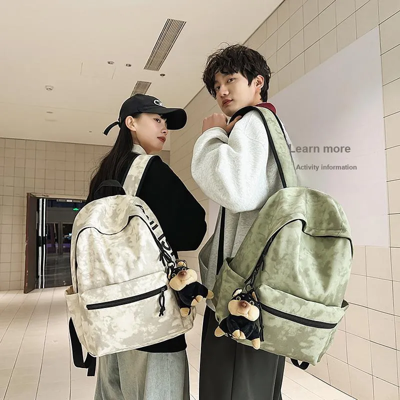 WICKBUEN Nylon Backpack Unisex White/Black/Red/Green-20