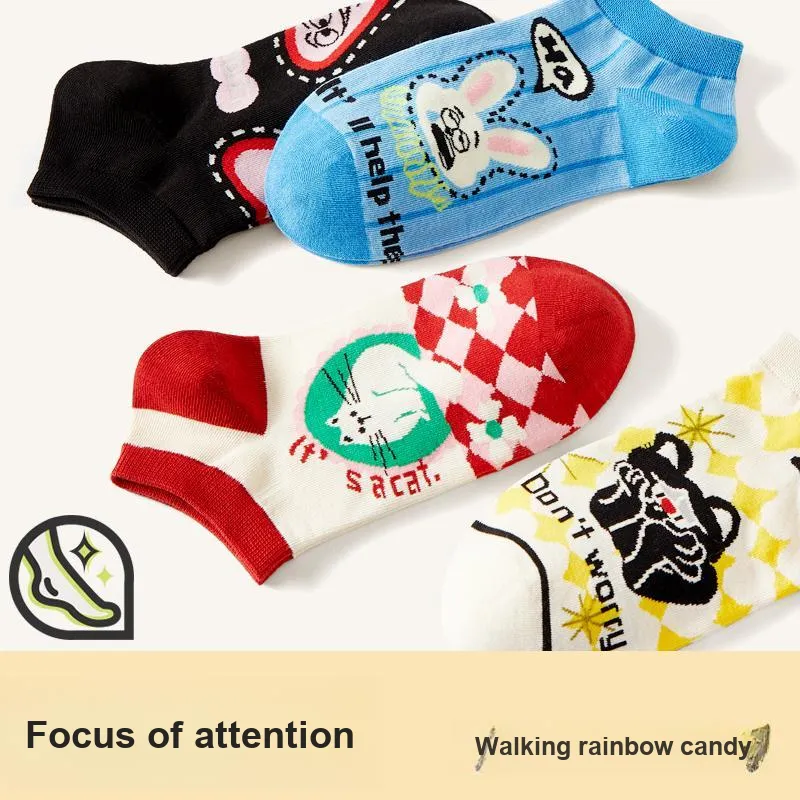 RUMEE FOR No Show Socks Unisex 5 Pack-12