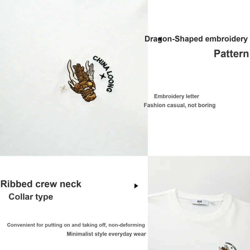 HLA Chinese Dragon Series T Shirt Half Sleeve Men's-3