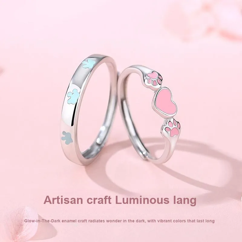 YINGNIXINDONG 999 Fine Silver Rings Unisex-3