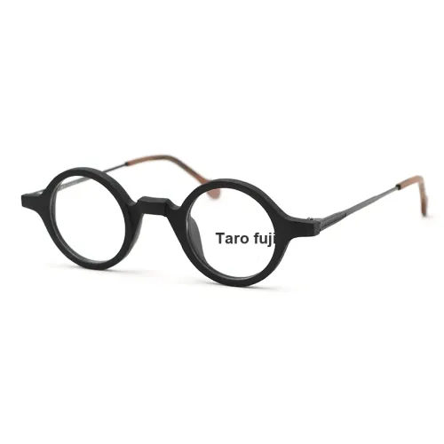 Fujii Taro Пластина And Металл Круглый Оправы для очков Унисекс