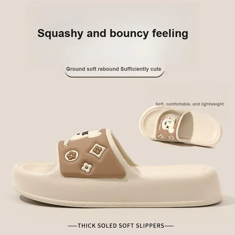 Foot Recreation Unisex Summer Home Slippers For Bathing, Slip Resistant, Platform Indoor Cute, Slippers-15