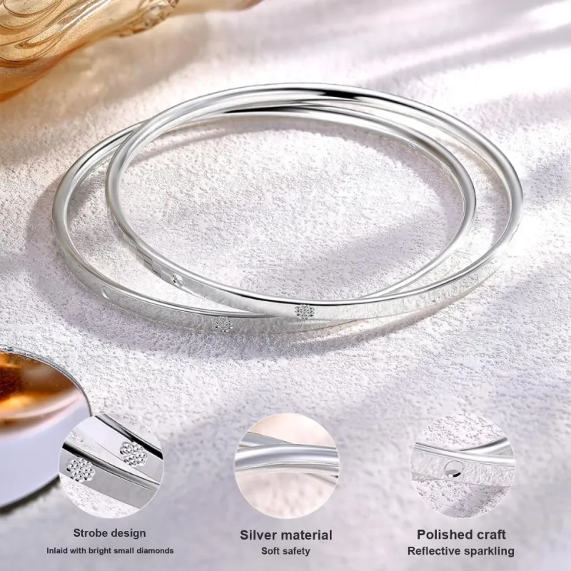 LAOMIAO 990 Silver Sterling Silver Bracelets Women's-5