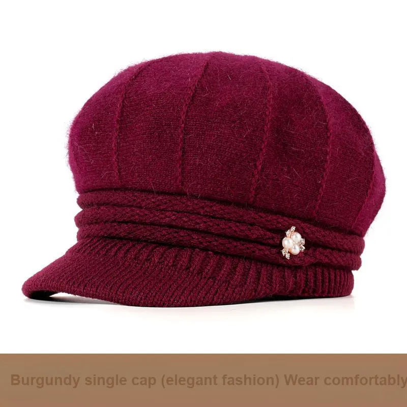 Top Melon Rabbit Fur Blend Beanies Women's-7