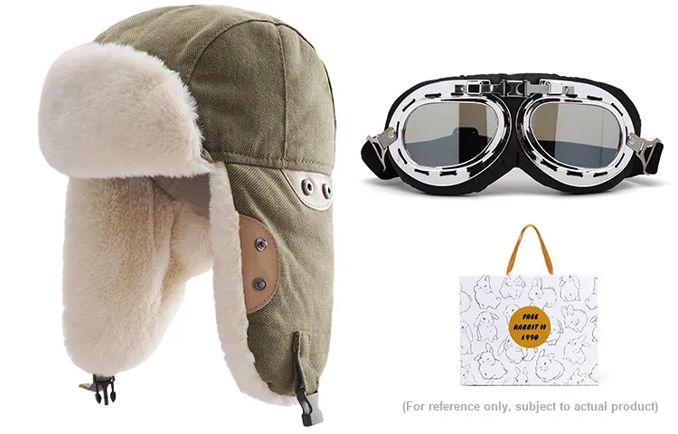 FREE RABBITⅡ Cotton Trapper Hats Unisex-9