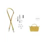 Yellow Silver-Tone Buckle 95-124cm Cow Leather Shoulder Strap[Perforated]Set