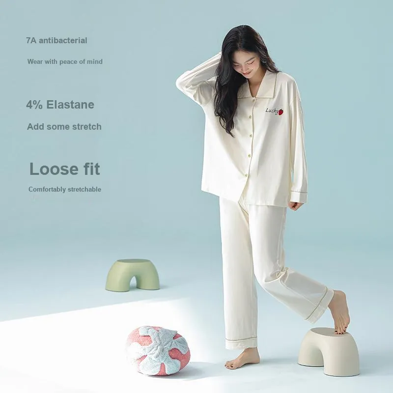 Qin Jing Pajama Set Women's White-2