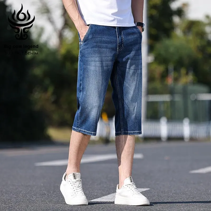 DANIUCHUANSHUO Denim Shorts Men's Blue-4