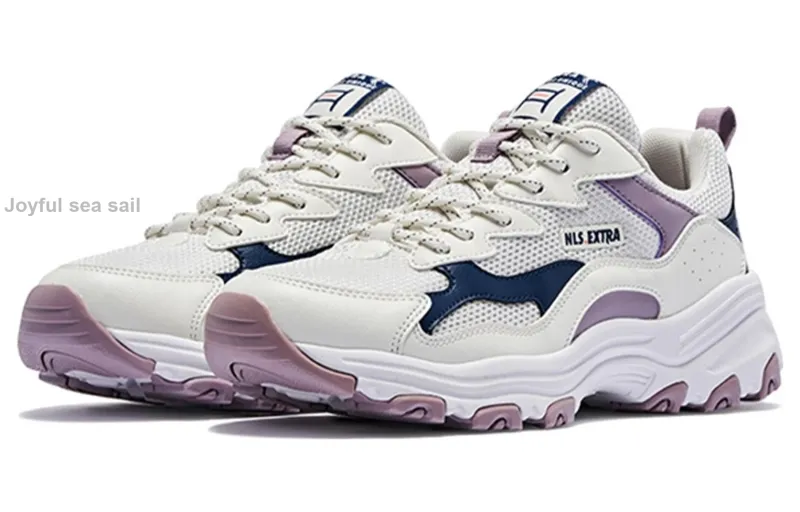 QIAODAN Anti Slip Wear Resistant Low Top Casual Shoes Women's White Purple-2