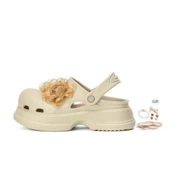 Ouder Sand Open Ended Laugh Collection, Heart Holes Summer, Honey Ice Cream Clogs Women's Khaki