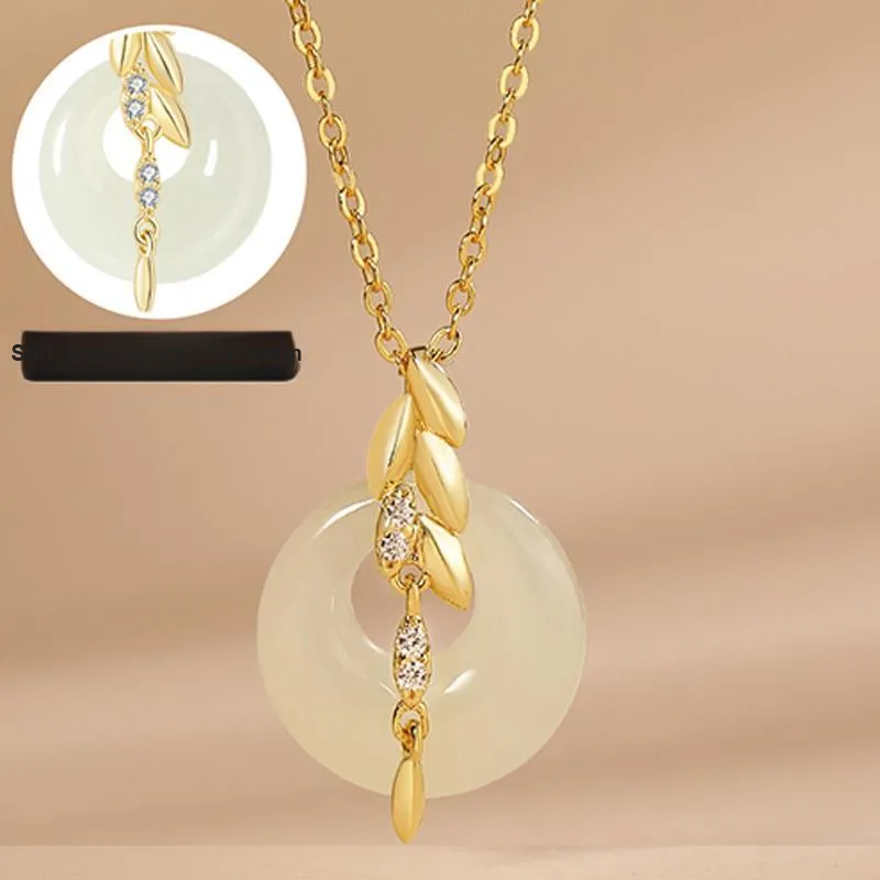 WEITIANXUAN Hetian Jade Necklaces White Jade Women's-4