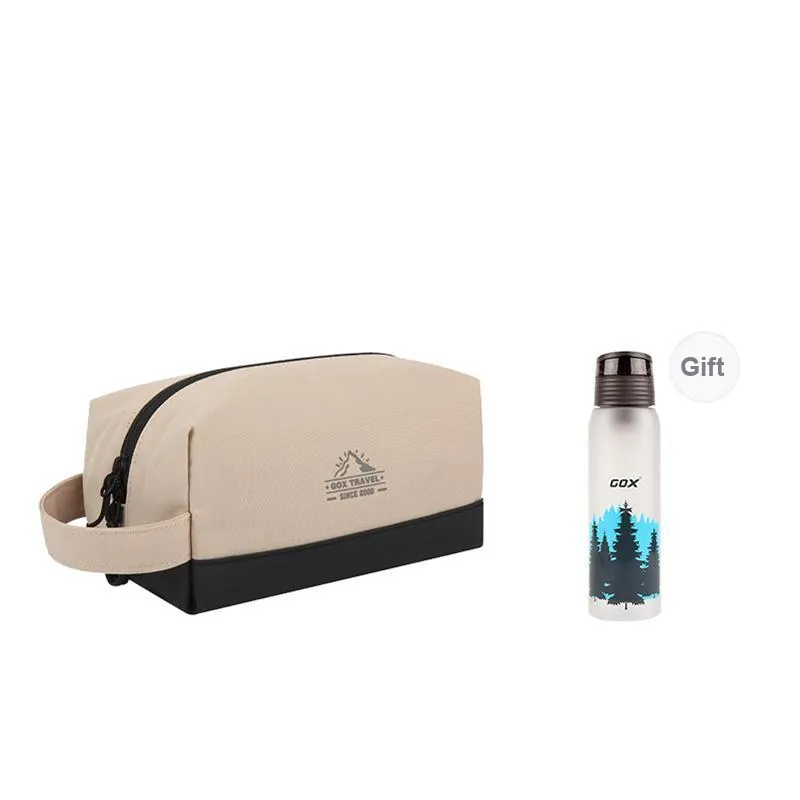 GOX Canvas Sports Single Layer Canvas Bag Toiletry Bag Unisex Ecru Khaki Gray Orange-26