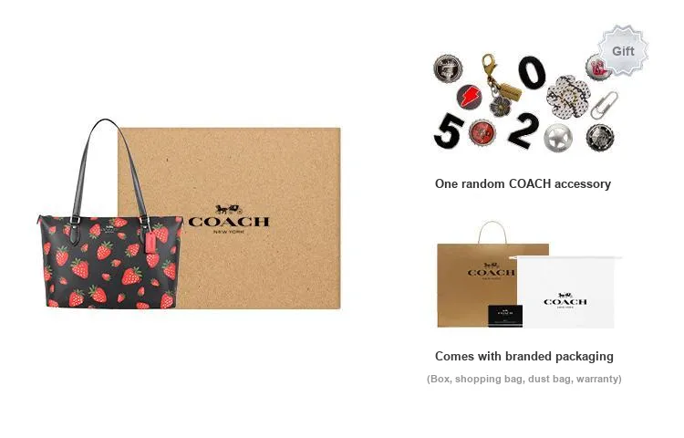 COACH Gallery PVC Tote Bag, Shopping Bag, Shoulder Bag, Handbag Tubas Women's Black-4