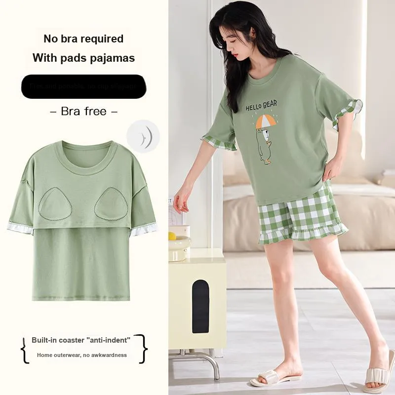 BONAS Pajama Set Women's Light Green-3