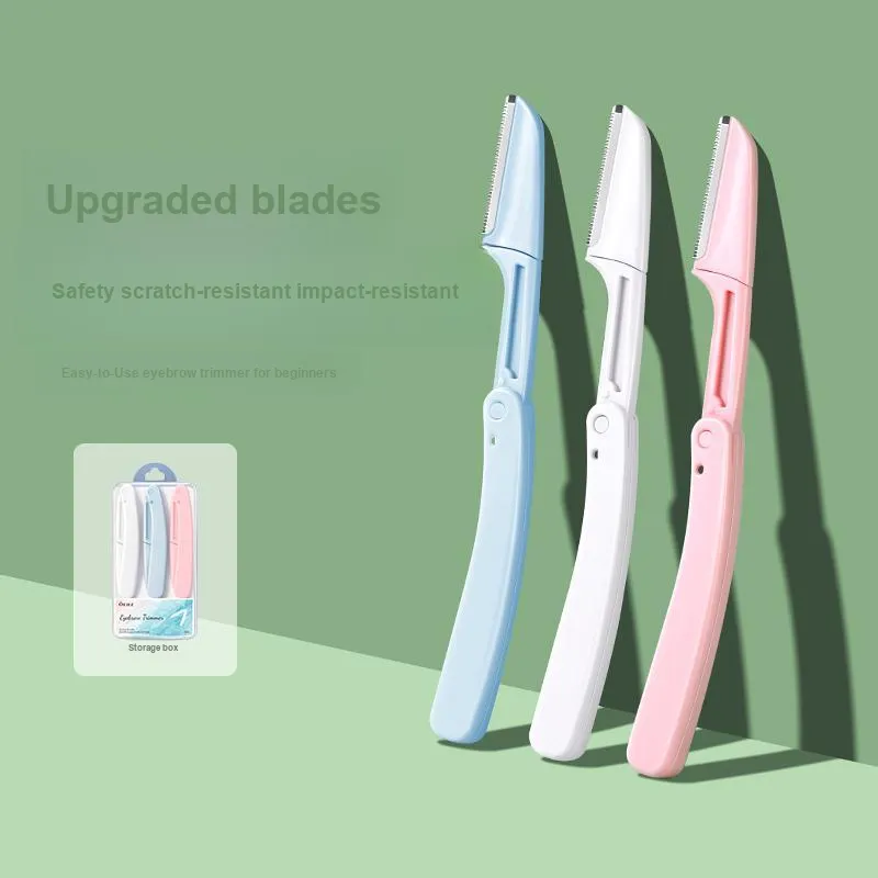 Oeiez Beginner Foldable Eyebrow Razors For Women's Safety Shaving, Full Set For Men And Women's Make up Tools-1