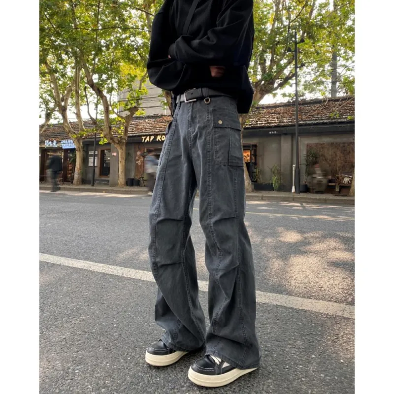 PAINT STAIN Workwear Style Pants Unisex-11