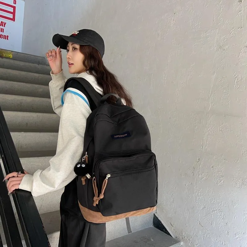 WICKBUEN Nylon Backpack Regular Unisex Ecru/Black/Red/Dark Blue-9