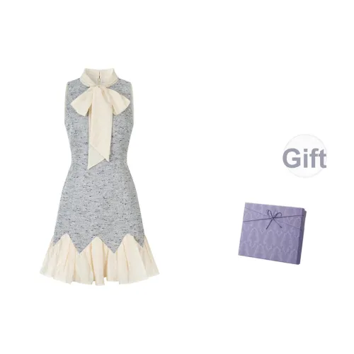 DITB Темно-циановый Фотиния Серый Женские Платья без рукавов