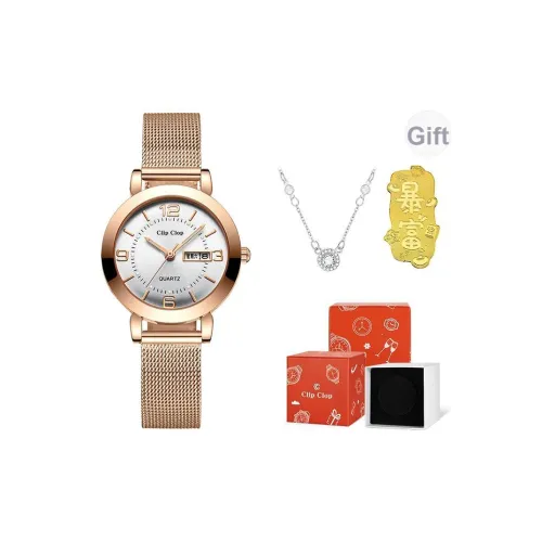 Clip Clop Кварцевый механизм ремешок из нержавеющей стали женские часы многоцветный циферблат