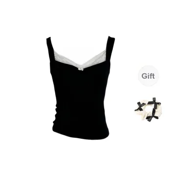 TORIGHT Camisoles Women's Black+Bowknot Hair Tie Comes With