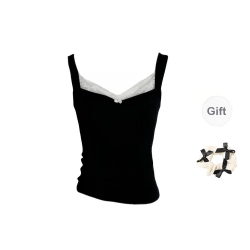 TORIGHT Camisoles Women's Black+Bowknot Hair Tie Comes With