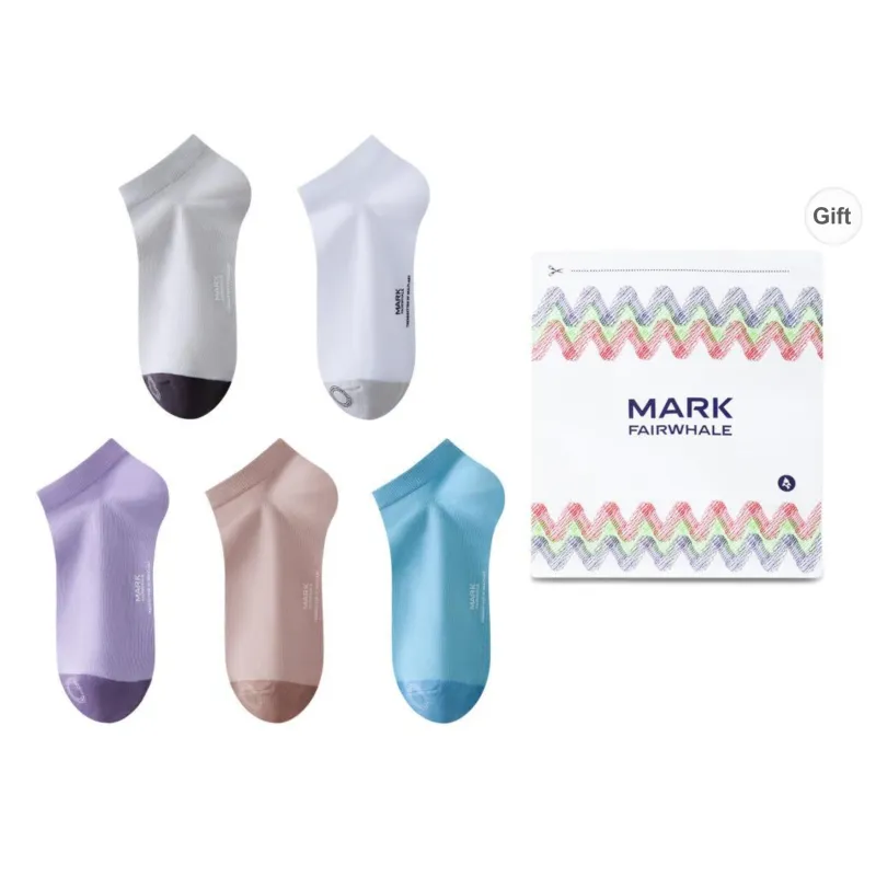 FAIRWHALE Ankle Socks Unisex Box 5-Pack-27