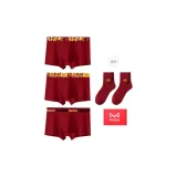 Blessing+Good Luck Soaring+Wealth and Prosperity+Red Socks*2 Pack